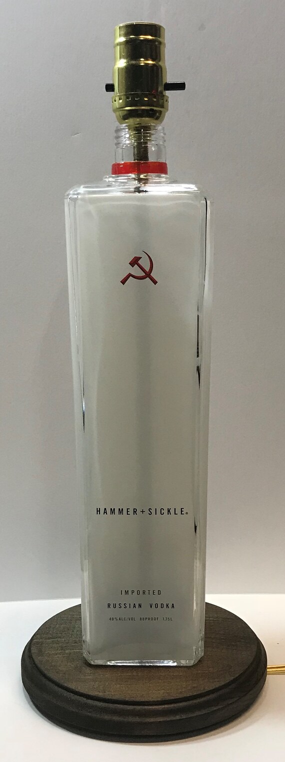 Hammer Sickle Vodka Large 1.75L Liquor Bottle TABLE LAMP Etsy