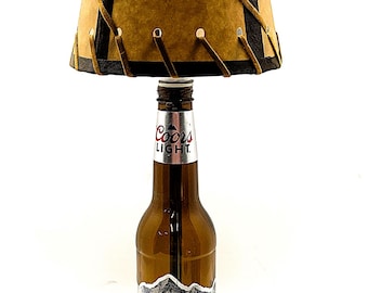 Coors Light Beer Bottle TABLE LAMP Light Package With Double Laced