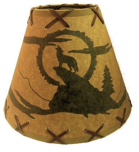 Rustic "Bulb Clip" WOLF COYOTE Table Desk Light LAMP SHADE Cottage Cabin Decor Rustic "Bulb Clip" WOLF COYOTE Table Desk Light LAMP SHADE Cottage Cabin Decor