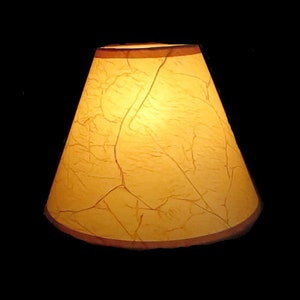 Crackle LAMP SHADE Rustic Cottage Table Light Lamp Shade, Oil Kraft Clip-On Bulb Style 9" inch Cone, Country Log Cabin, Western Lodge Decor