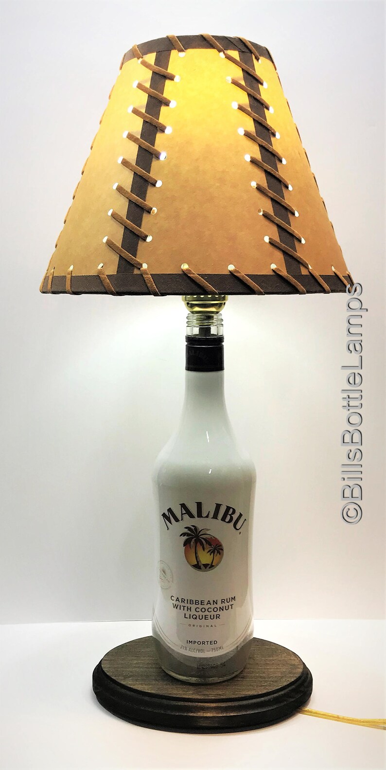 Malibu Liquor Bottle LAMP PACKAGE with Double Laced Shade Etsy