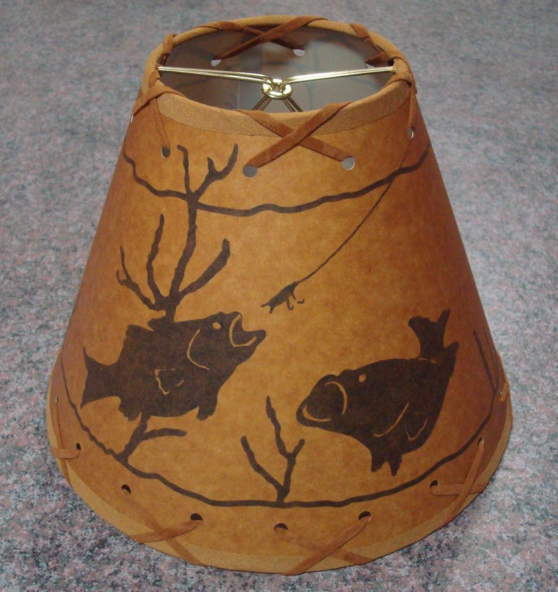 FISH Bass Trout Scene Laced 9 inch Lamp Shade - Thumbnail 3