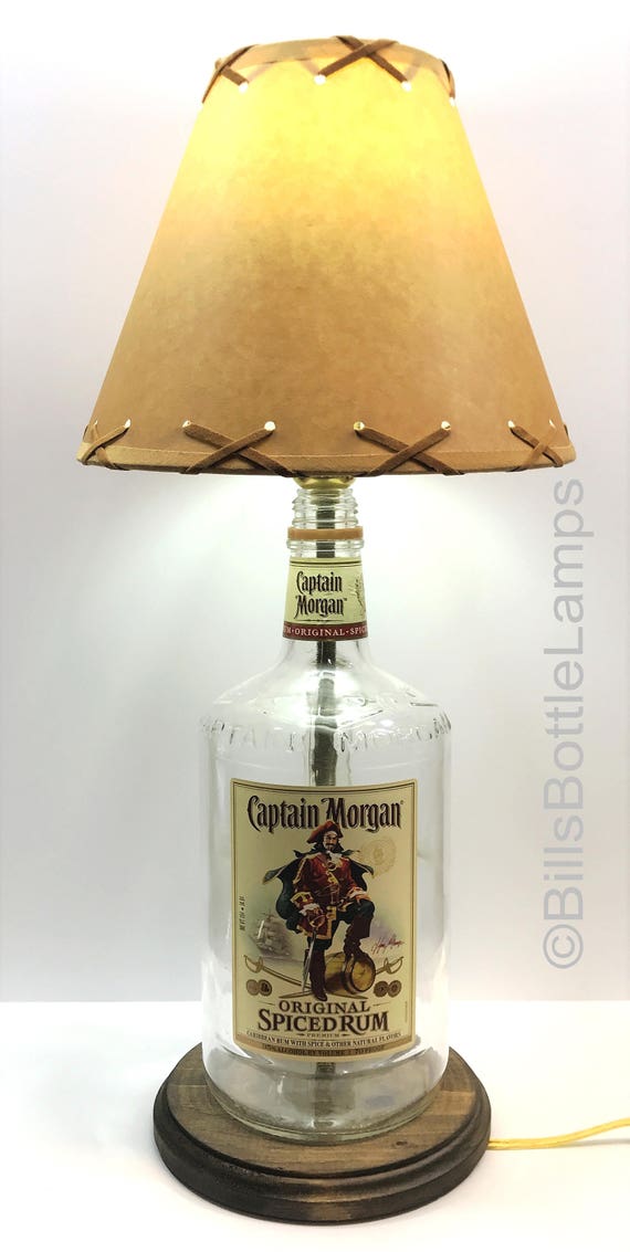 Captain Morgan 1.75L Liquor LAMP Package w// Laced Shade /& White LED Bulb