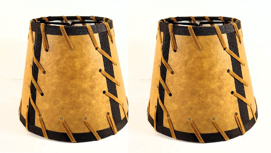 2 Pack Double Laced Candelabra Clipon Bulb Mini LAMP SHADE 6 Inch Cone