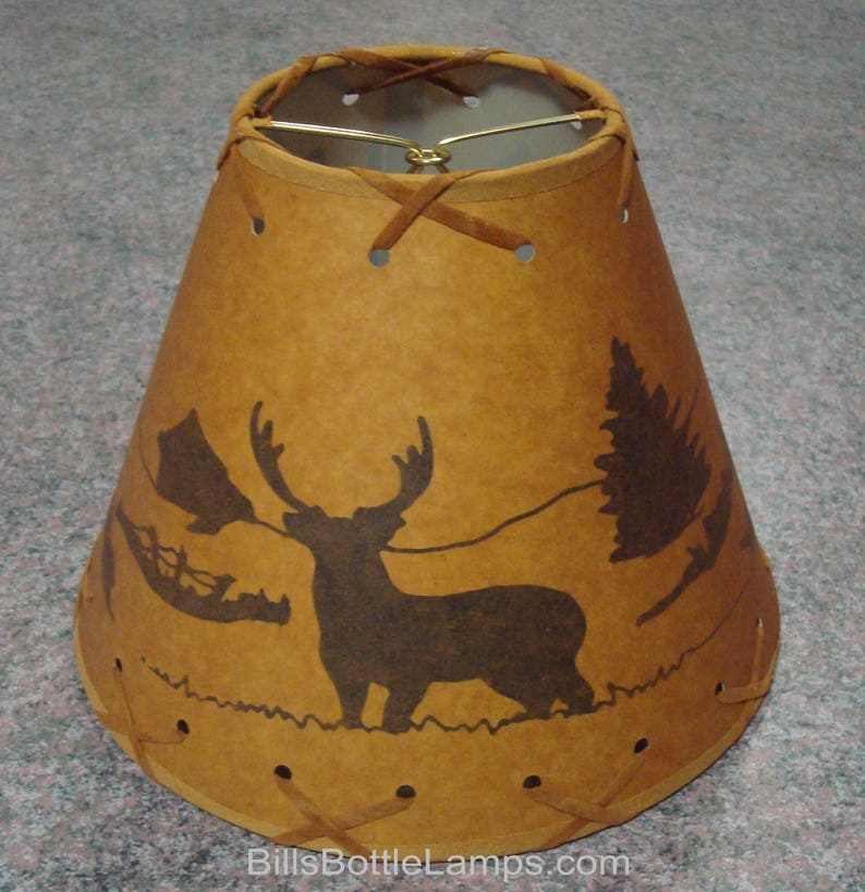 Deer LAMP SHADE Rustic Cottage Table Light Lamp Shade Oil Etsy