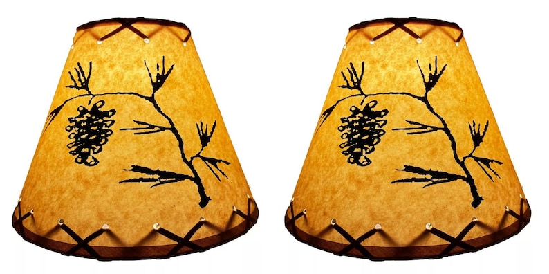 BillsBottleLamps Pine Cone Scene Lamp Shade - Thumbnail 2
