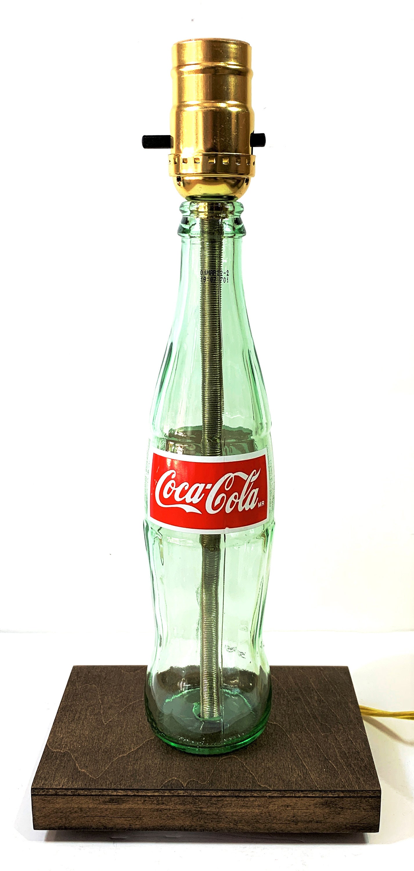 Classic Coca cola Coke Bottle TABLE LAMP With Wood Base Desk