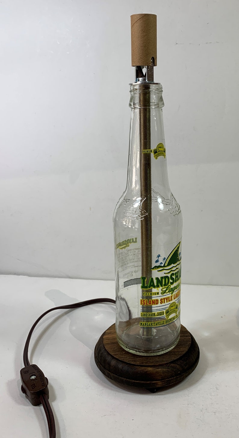 Land Shark Beer Bottle Margaritaville TABLE LAMP Light W/ Laced SHADE ...