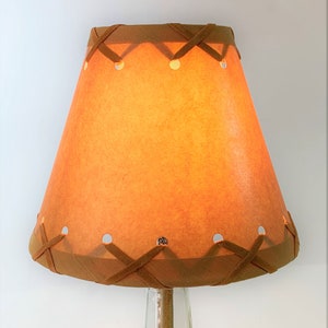 Rustic Cottage Laced Crackle Clip-On Lamp Shade – 9” Cone Style For Table Lights