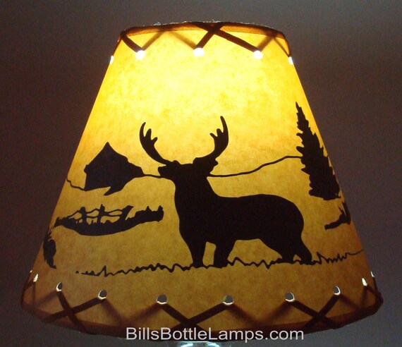 Deer Lamp Shade Rustic Cottage Table Light Lamp Shade Oil Etsy