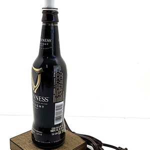 Guinness Beer Bottle TABLE LAMP Light w/ Laced SHADE & Bulb Home Bar Pub Lounge Decor Party Lighting image 8