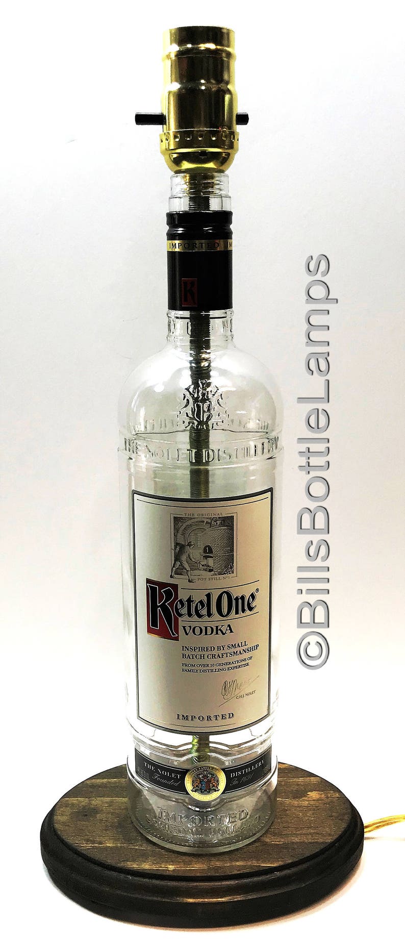 Ketel One Vodka Liquor Bottle LAMP PACKAGE with Burlap Shade Etsy