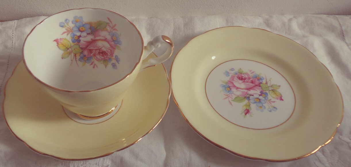 Bone China Tea Set for One afternoon tea Stunning Vintage Harrowby Pale