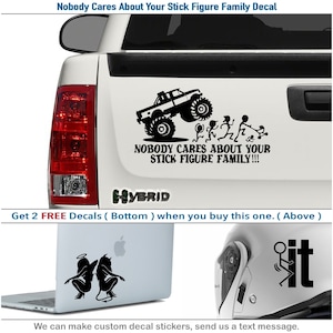 Car Decals, Stick Figure Family vinyl, Angel Devil Sticker, Home Art Decor, 002