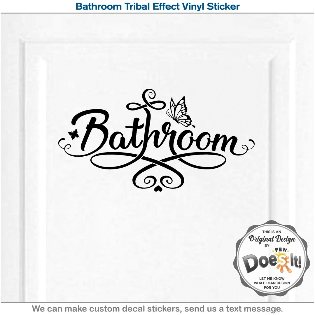 Bathroom Decal, Restroom, Door Sign, Modern Art, House Vinyl, Antique