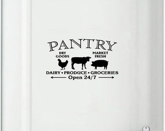 Pantry Door Sign Kitchen Can Food Art Vinyl Home Decor Wall Sticker ...