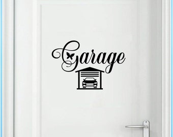 Garage Door Sign, Car Art Vinyl, Home Decor, Wall Sticker, Door Sign Decal 028