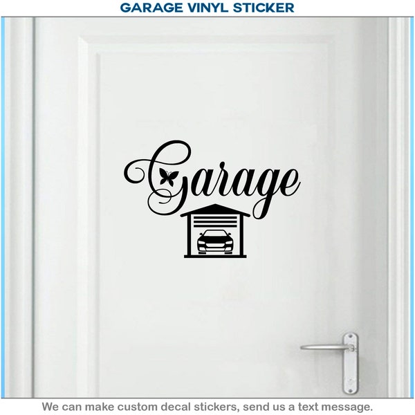 Garage Door Sign, Car Art Vinyl, Home Decor, Wall Sticker, Door Sign Decal 028