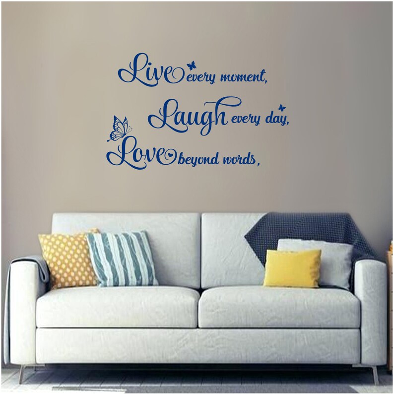 Live Laugh Love Quote Wall Art Stickers Vinyl Home Decor Mural Etsy