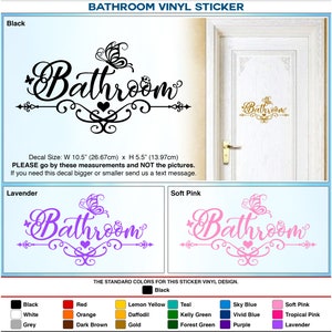 Bathroom, Restroom, Toilet, Door Sign, Wall Vinyl Art, Home Decor