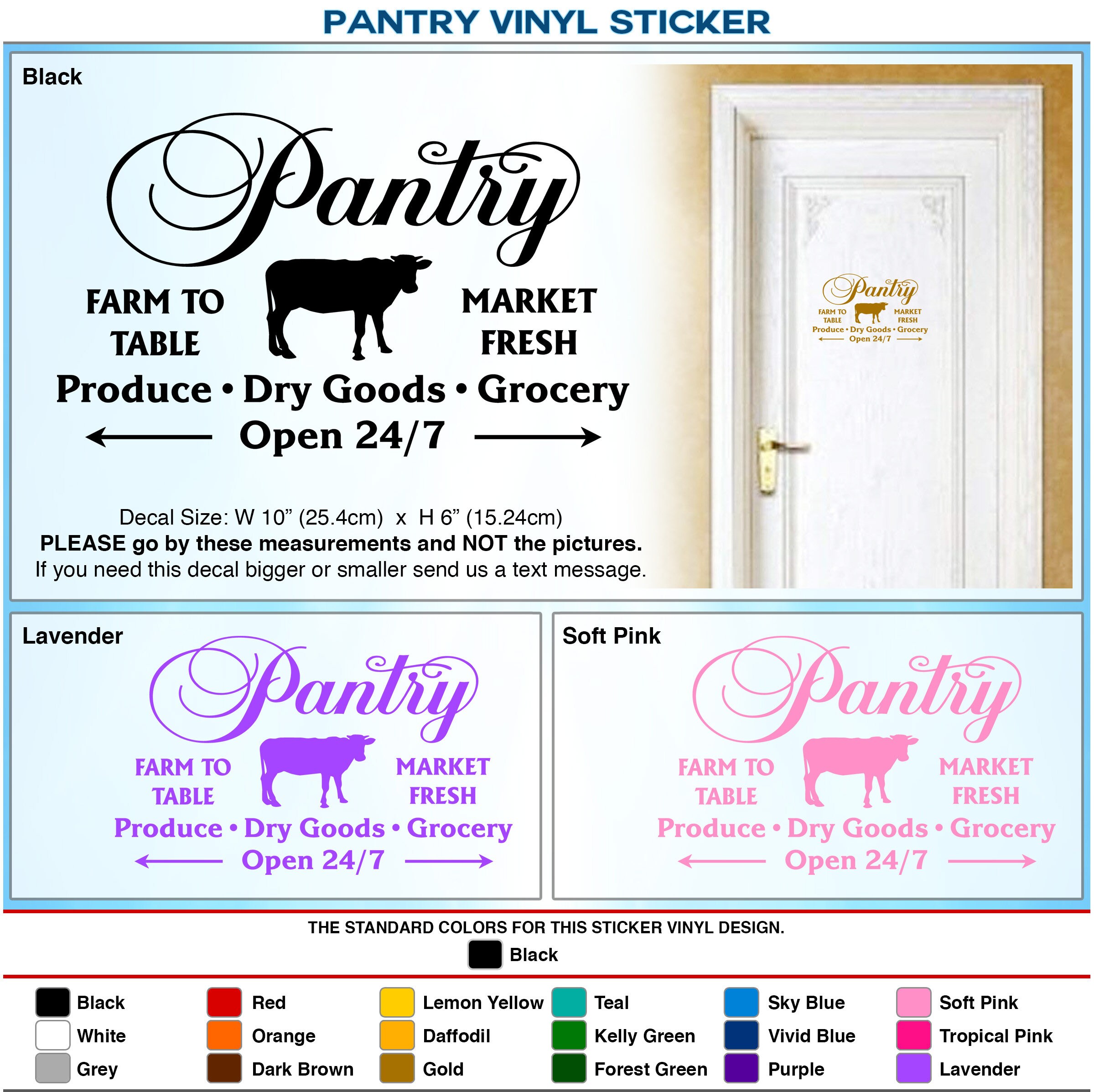 Pantry Door Sign Kitchen Can Food Art Vinyl Home Decor Wall | Etsy