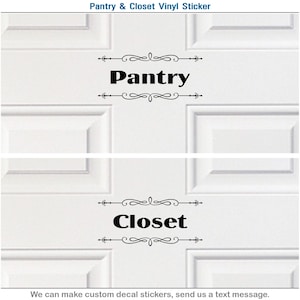 Pantry & Closet House Door Food Cloth Kitchen Vinyl Sticker Decor Art Decal 178