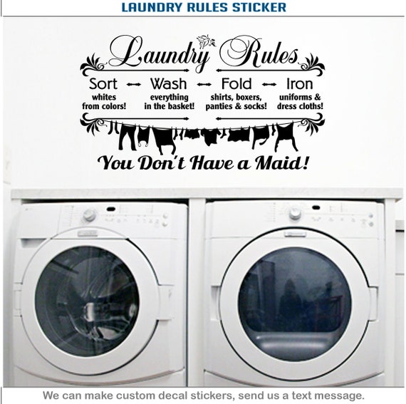Swash Washer Dryer Ironing Clothes Details about / LAUNDRY ROOM Vinyl Decal Sticker
