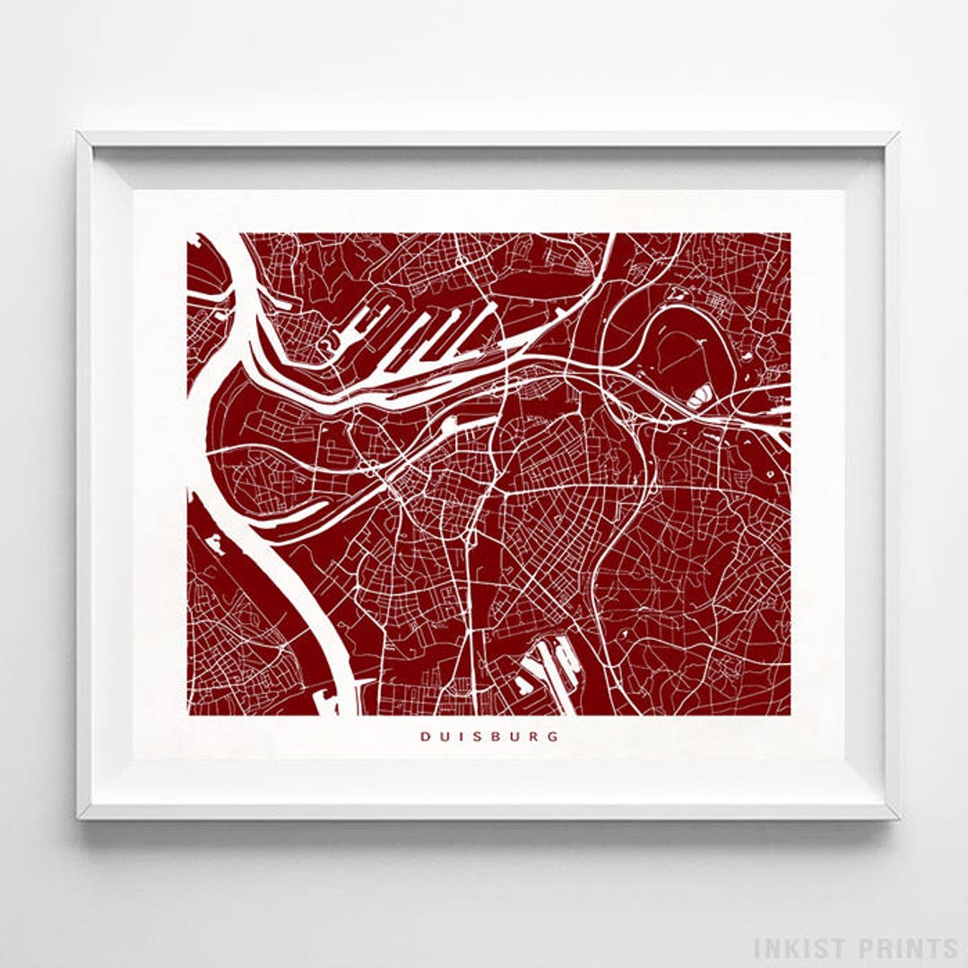 Duisburg Map, Germany Print, Germany Poster, Duisburg Art, Giclee Print