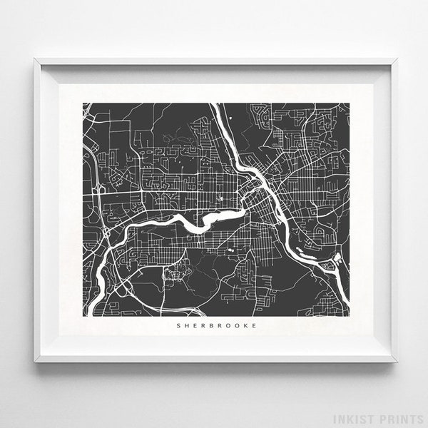 Sherbrooke Map, Canada Print, Sherbrooke Poster, Quebec Art, Artwork Sale, Gift For Her Decor, Home Decor, Playroom Wall Art, Gift For Her