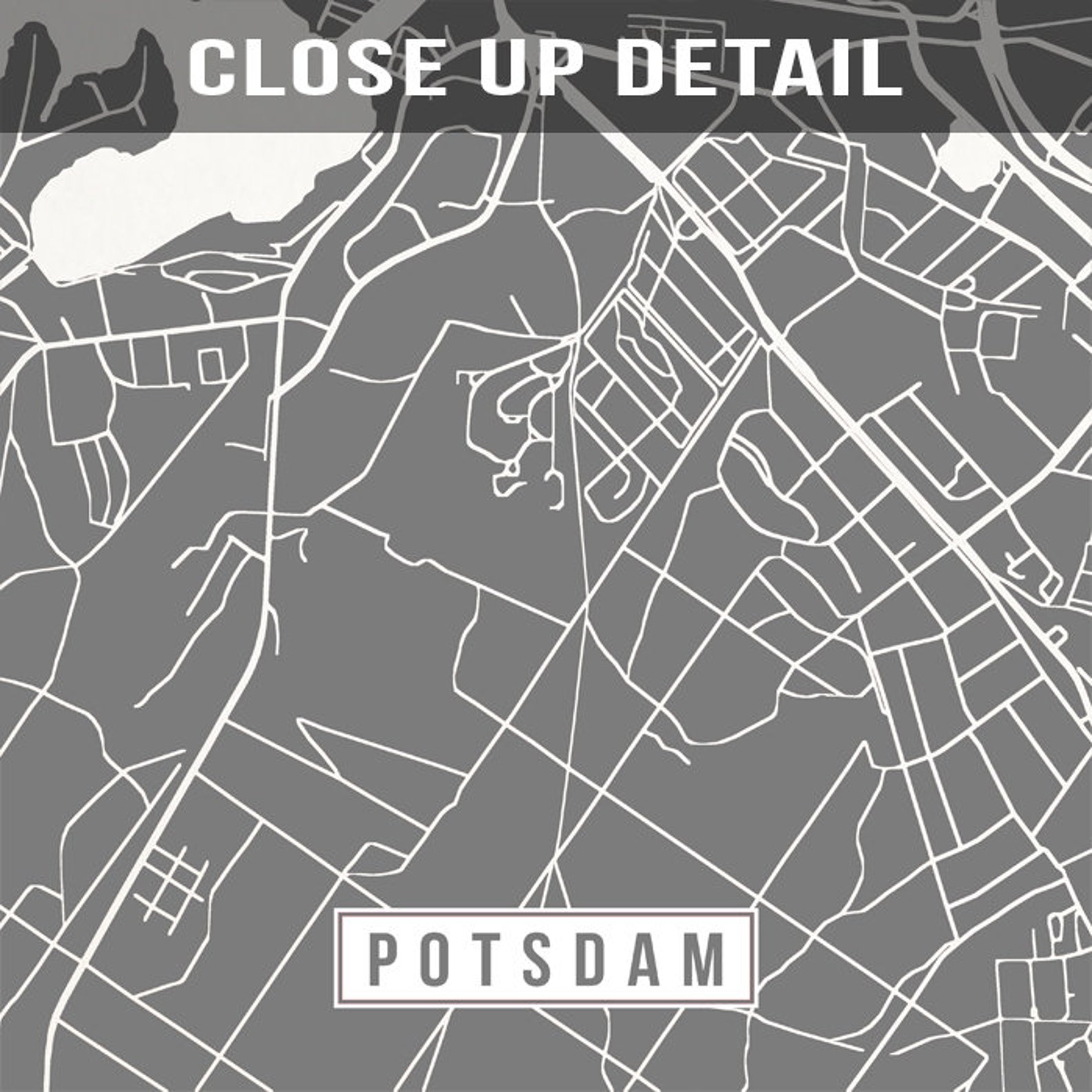 Potsdam Germany Europe Map Print City Road Street Poster | Etsy