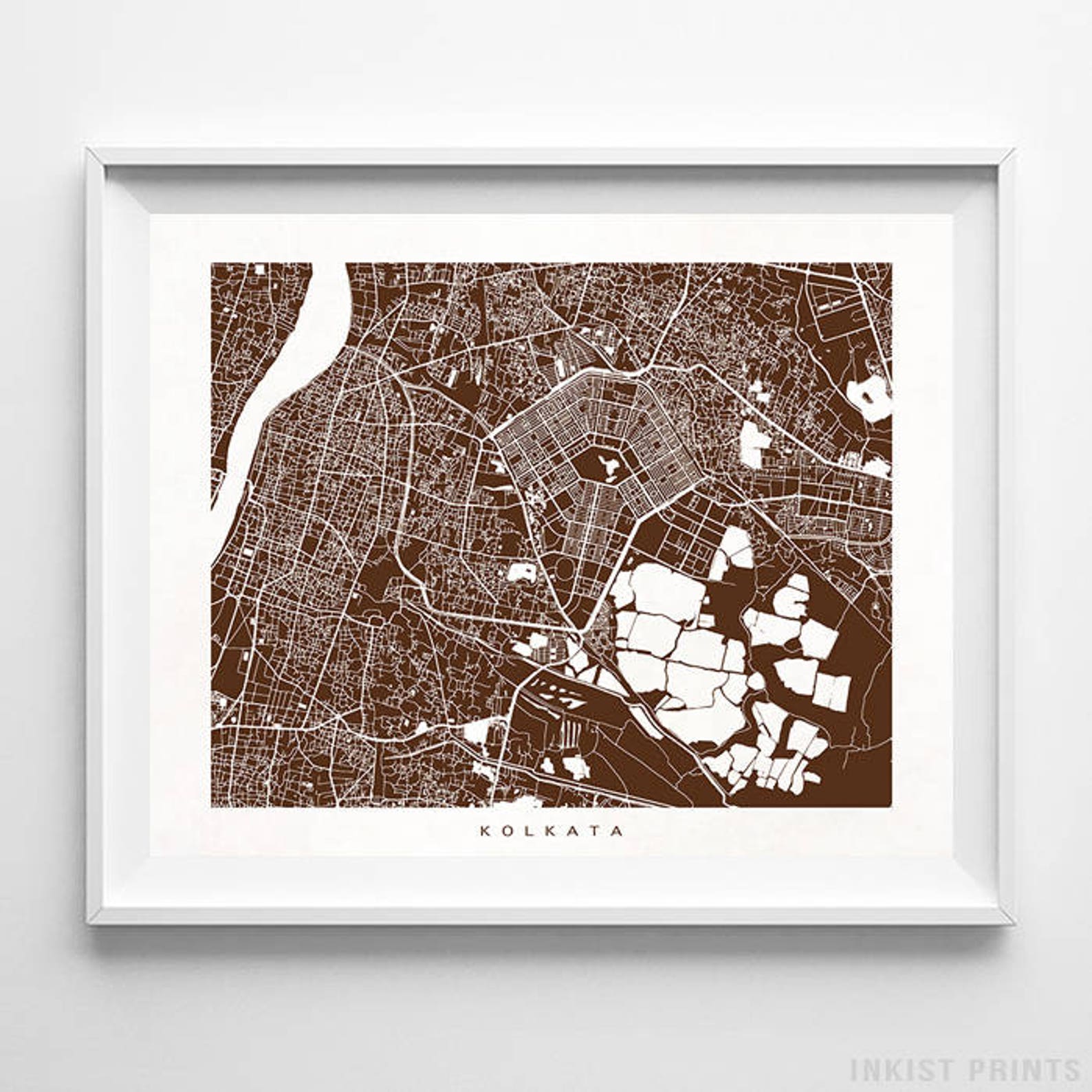 Kolkata Map India Print Kolkata Poster India Art Baby Etsy