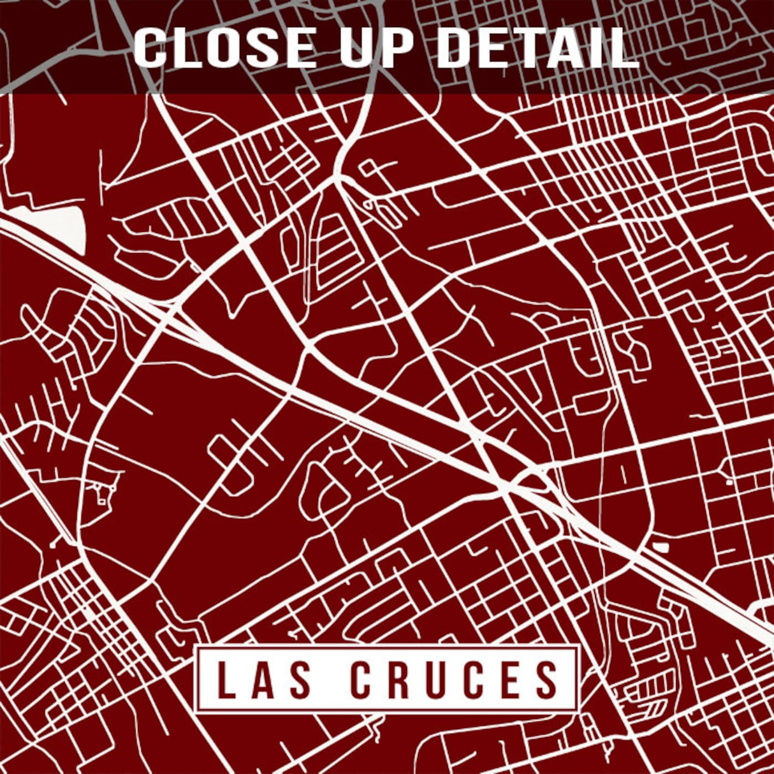 Las cruces new mexico map print street poster city road etsy