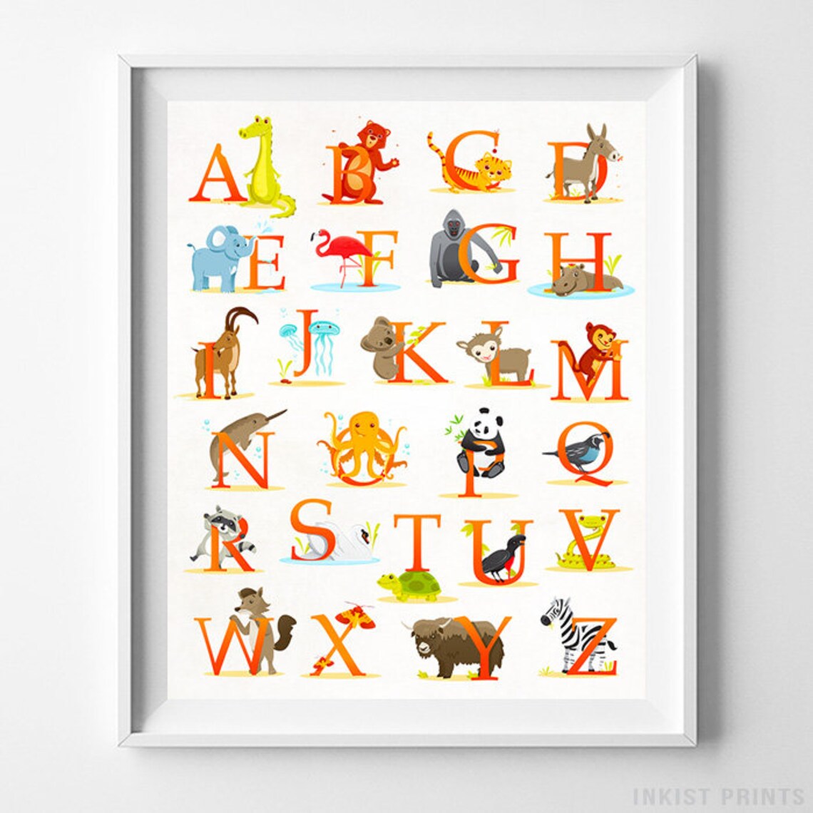 Animal Alphabet Poster Alphabet Print ABC Wall Art ABC Etsy