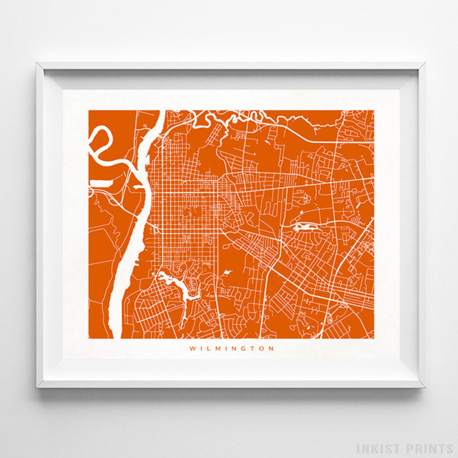 Wilmington Map North Carolina Print Wilmington Poster North | Etsy