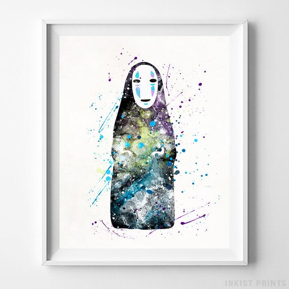 No Face Spirited Away Print No Face Art Ghibli Art Studio Etsy