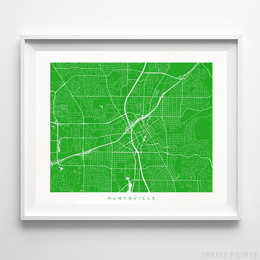 Huntsville Map Alabama Print AL Poster Wedding Gift Decor - Etsy