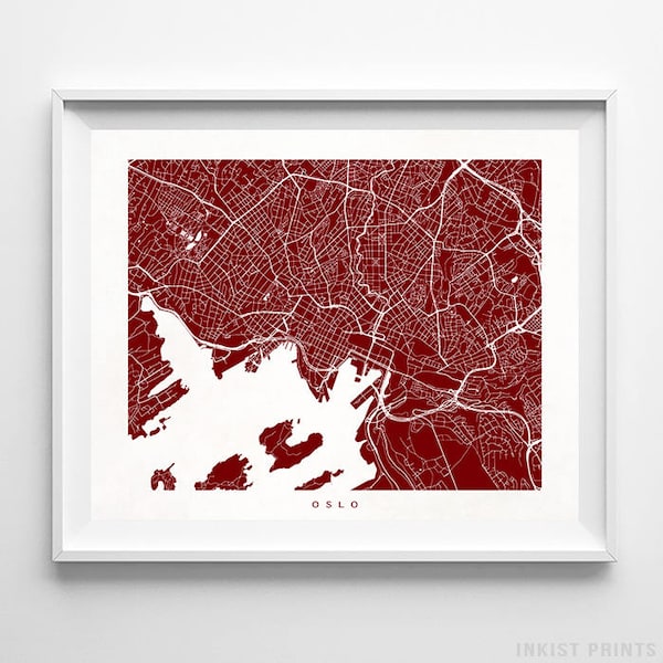 Oslo Map, Norway Print, Oslo Poster, Norway Art, Modern Decor, Gift For Her Decor, Home Decor, Decor Idea, Playroom Wall Art, Gift For Her