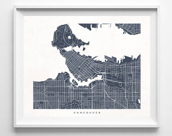 Vancouver Map, Canada Print, Vancouver Poster, Canada Art, Arty Print, Holiday Gift, Playroom, Decor Idea, Home Town, Christmas Gift