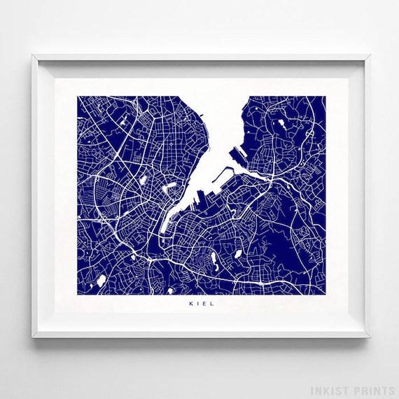 Kiel Map Germany Print Kiel Poster Germany Art Giclee | Etsy