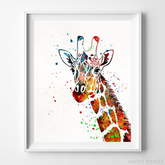 Giraffe Art Giraffe Poster Giraffe Print Giraffe Etsy