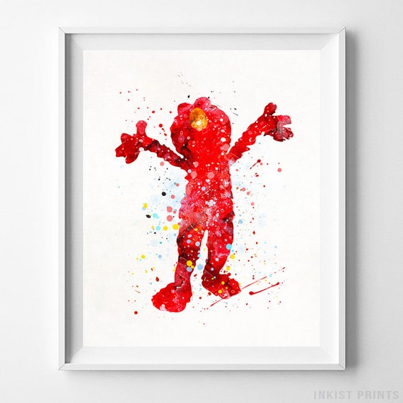 Sesame Street Art Elmo Print Watercolor Art Nursery Art Etsy