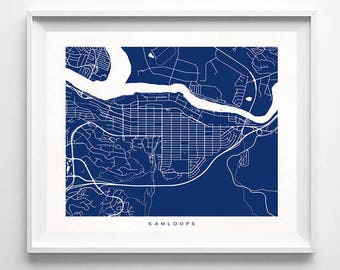 Kamloops Map, Canada Print, Kamloops Poster, Canada Art, Decor Idea, Home Town, Giclee, Valentines Decor, Valentines Decorations, Valentines