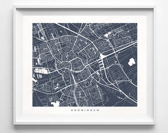 Groningen Map, Netherlands Print, Groningen Poster, Netherlands Art, Bedroom Wall Art, Anniversary Gift, Holiday Gift, Christmas Gift