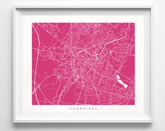 Cambridge Map, Cambridge Print, England Poster, England Art, Art Prints, Wall Art, Giclee Art Poster, Office Wall Decor, Christmas Gift