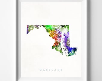 Maryland Map Print, Annapolis Print, Maryland Poster, Annapolis Map, Watercolor Painting, Map Art, Wall Decor, Traveler, Christmas Gift