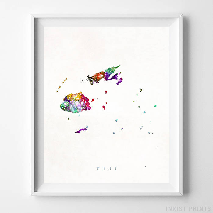 Suva Print Watercolor Art State Art Christmas Gift Wall Decor Bedroom Decor Map Print Fiji Map Print Fiji Poster Travel Poster