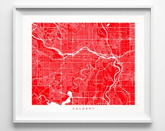 Calgary Map, Calgary Print, Canada Poster, Canada Map Art, Bedroom Decor, Home Decor, Online Art Prints, Nursery Posters, Valentines Day