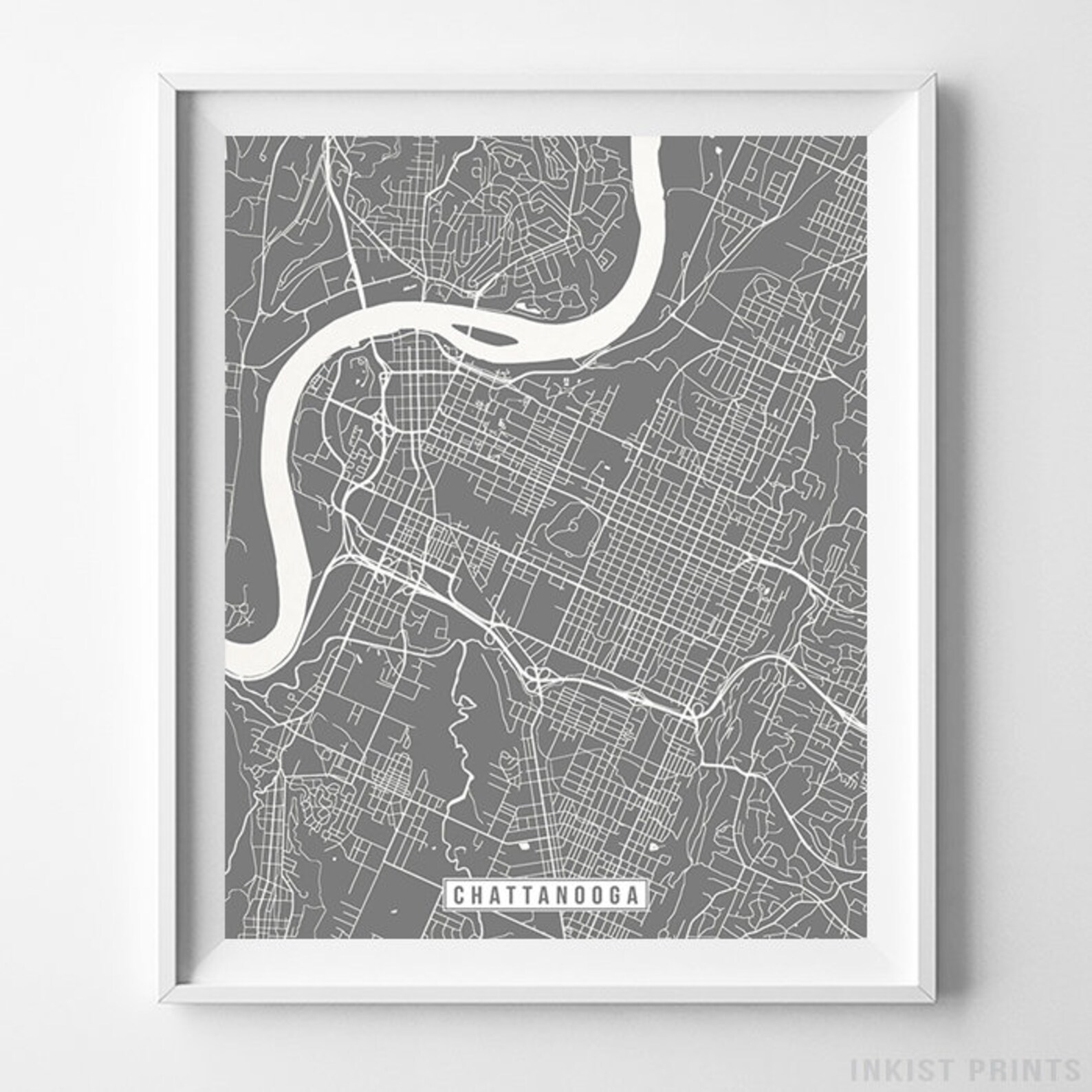 Chattanooga Tennessee Map Print Street Poster City Road - Etsy