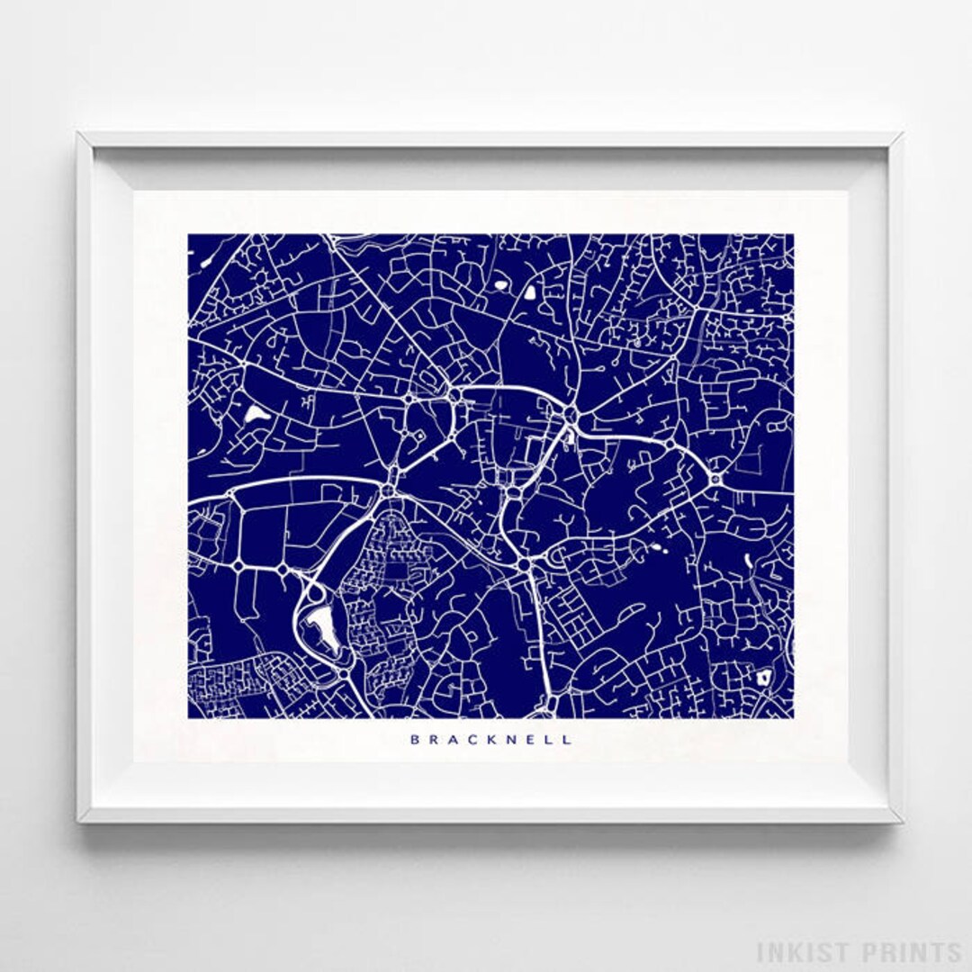 Bracknell Print, England Print, Bracknell Poster, England Poster, Nursery Wall Art, Street Art