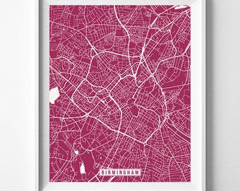 Birmingham, England, Europe Map Print, City Road, Street Poster, Office Decoration, Urban Interior, Modern Artwork, Christmas Gift